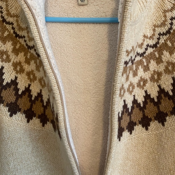L.L. Bean Lambswool Fair Isle Sherpa Lined Jacket - Picture 7 of 12